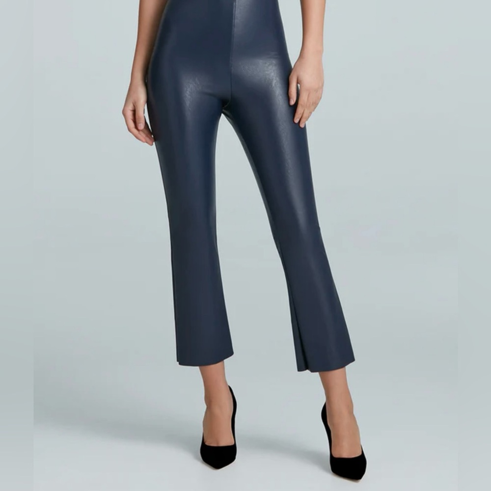 Commando Faux Leather Cropped Flare Pants in Black